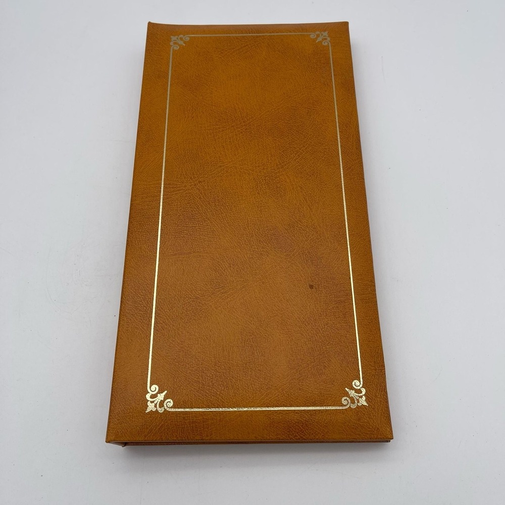 Vintage Springfield Brown Faux Leather Slim Flip-Up Photo Album